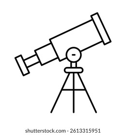 Telescope Line Icon. Education, E-Learning, School, College, Study, Knowledge Icons Editable Stroke Vector Illustration