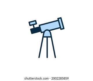 Telescope line icon. High quality outline symbol for web design or mobile app. Thin line sign for design logo. Color outline pictogram on white background