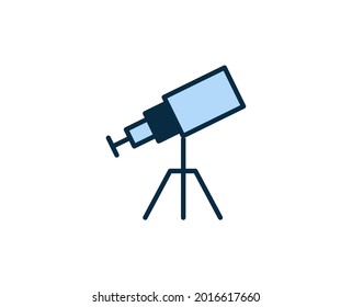 Telescope line icon. High quality outline symbol for web design or mobile app. Thin line sign for design logo. Color outline pictogram on white background