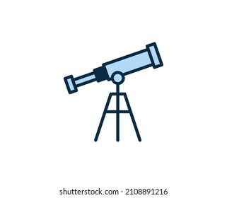 Telescope line icon. High quality outline symbol for web design or mobile app. Thin line sign for design logo. Color outline pictogram on white background
