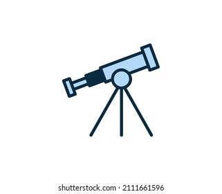 Telescope line icon. High quality outline symbol for web design or mobile app. Thin line sign for design logo. Color outline pictogram on white background
