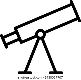 vector de ilustración de icono de línea de telescopio