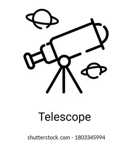 telescope line icon isolated on white background