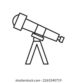 Telescope line icon on white background. Eps 10.