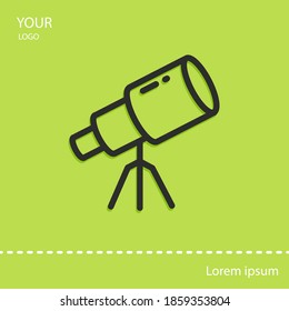 telescope line icon, outline vector illustration.