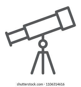 Telescope line icon, school and education, astronomy sign vector graphics, a linear pattern on a white background, eps 10.