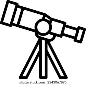 Telescope Line Icon - Single Icon, Vector