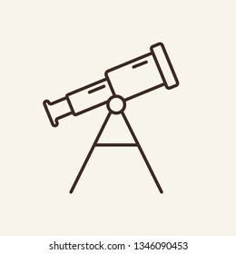 Telescope line icon. Spyglass, equipment, magnifier. Business concept. Vector illustration can be used for topics like planning, strategy, discovery