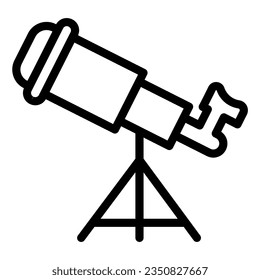 Telescope line icon, startup concept, Monocular sign on white background, Spyglass icon in outline style mobile concept web design. Vector graphics.