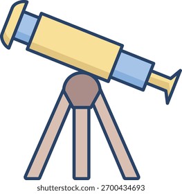 Teleskop lineare Farbe Symbol Design