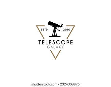 Telescope logo design. Telescope and moon logo design vector