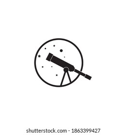 Telescope logo icon vector flat design template