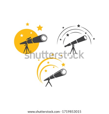 Telescope logo icon vector flat design template