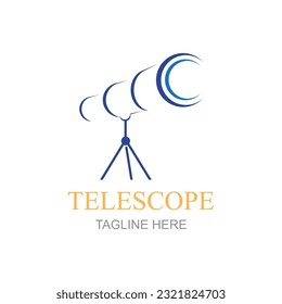 Telescope logo and symbol design vector template