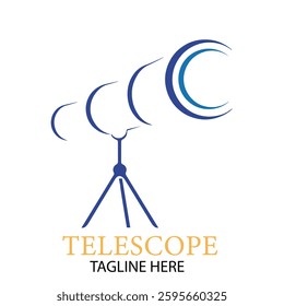 Telescope logo and symbol design vector template.