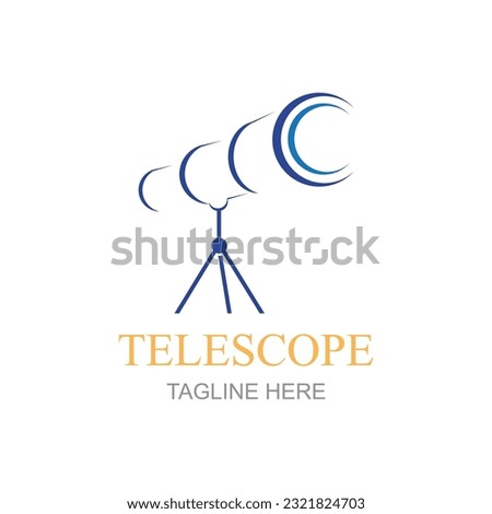 Telescope logo and symbol design vector template
