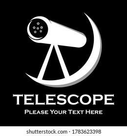 Telescope logo template illustration. suitable for brands, symbol, planetarium etc