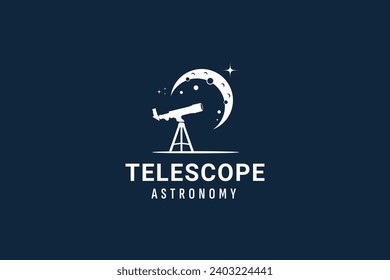 ilustración de icono del vector del logotipo del telescopio