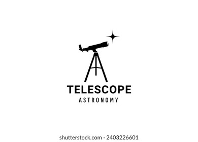 ilustración de icono del vector del logotipo del telescopio