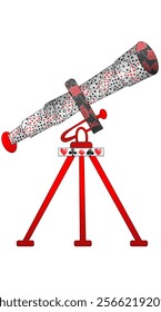 A telescope made of playing cards and suits