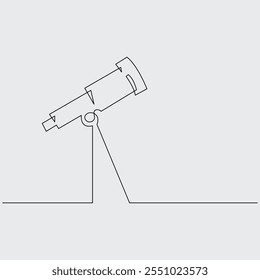 Telescope in Minimalist Line Art