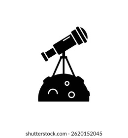 Telescope Mounted on Moon Pointing Skyward