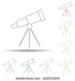 Telescope in multi color style icon. Simple thin line, outline vector of space icons for ui and ux, website or mobile application