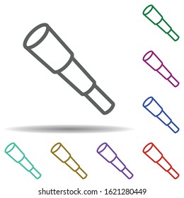 Telescope in multi color style icon. Simple thin line, outline vector of seaside icons for ui and ux, website or mobile application