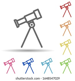 Telescope in multi color style icon. Simple thin line, outline vector of science icons for ui and ux, website or mobile application