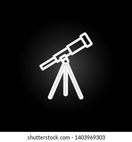 Telescope neon icon. Elements of education set. Simple icon for websites, web design, mobile app, info graphics
