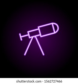 Telescope neon icon. Simple thin line, outline vector of school icons for ui and ux, website or mobile application