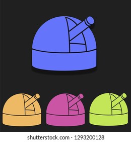 Telescope, observatory icon in multi color. Simple glyph vector of space set for UI and UX, website or mobile application on black gradient background