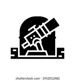 telescope of observatory line icon vector. telescope of observatory sign. isolated contour symbol black illustration