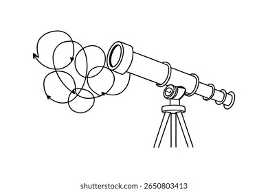 Telescópio observando observação de tripé de espirais cósmicos