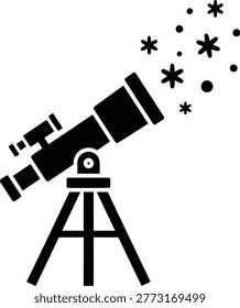 Telescope observing stars with cosmic elements