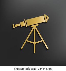 Telescope on dark background,clean vector