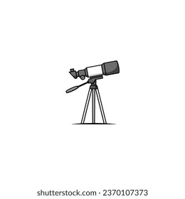 telescope on a tripod isolated vector graphics