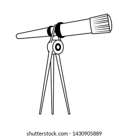 Telescope on tripod symbol isolated vector illustration graphic design