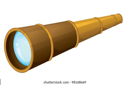 telescope on white background