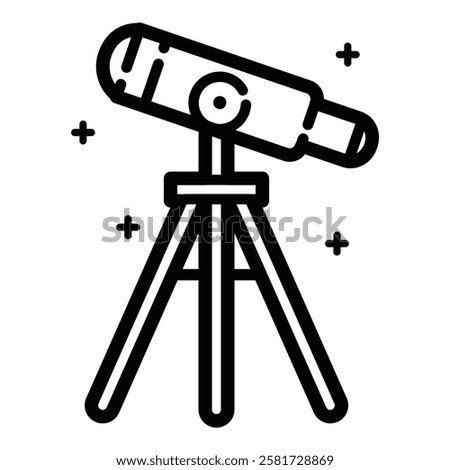 Telescope Outline Icon Isolated On White Background