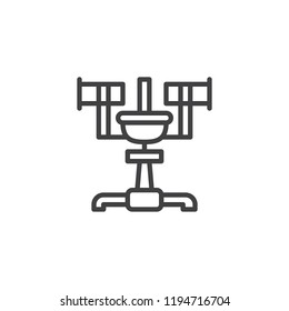 Telescope outline icon. linear style sign for mobile concept and web design. Astronomical observing instrument line vector icon. Symbol, logo illustration. Pixel perfect vector graphics