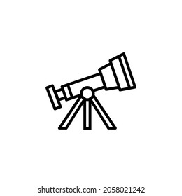 Telescope WIth Outline Icon Vector