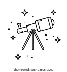 Telescope outline vector illustration design