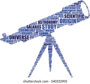 telescope pictogram vector tag cloud
