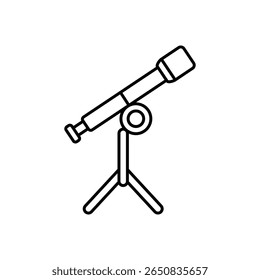 Telescópio apontando para cima Astronomia ícone da linha de pesquisa