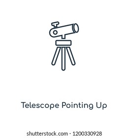 Telescope Pointing Up concept line icon. Linear Telescope Pointing Up concept outline symbol design. This simple element illustration can be used for web and mobile UI/UX.