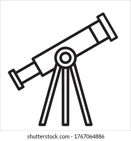 telescope science flat outline icon
