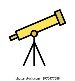 Telescope, science, technology icon vector image. Can also be used for information technology. Suitable for use on web apps, mobile apps and print media.