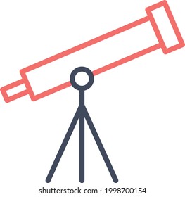 Telescope, science, technology icon vector image. Can also be used for information technology. Suitable for use on web apps, mobile apps and print media.