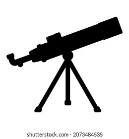 Telescope Science tool Education astronomy equipment icon black color vector illustration flat style simple image